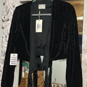 Joyfolie Black Velvet Blouse